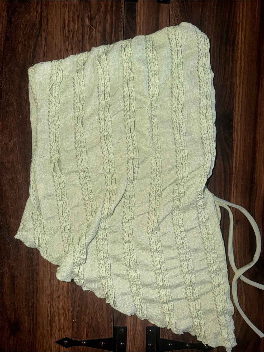 Light Green Strapless Flowy Top with side tie